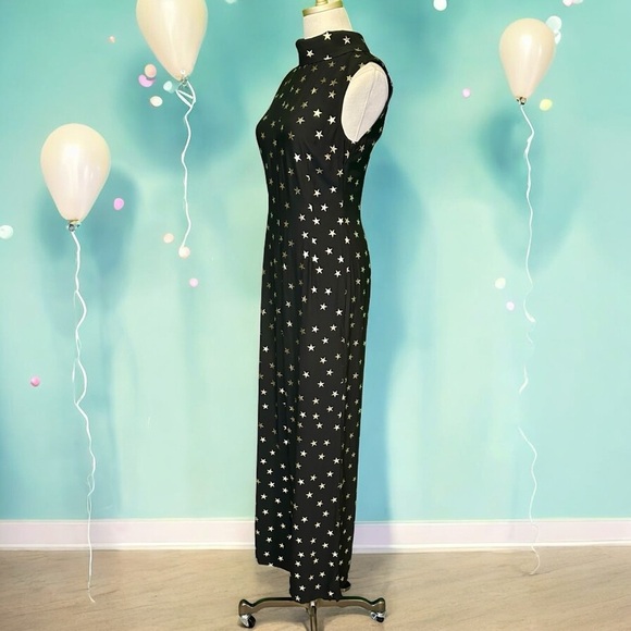 NWT RIXO London ‘Frankie’ Black & Gold Star Print Jumpsuit Size XXS / 2 - Picture 8 of 16